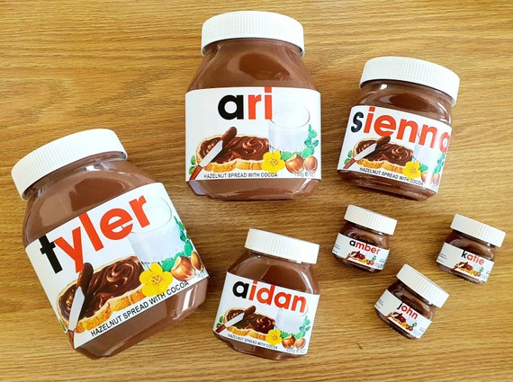 Nutella Jar With Personalised Custom Labels Made to Order Nutella Jar  Customisation All Included 30g/220g/400g/750g/1kg 