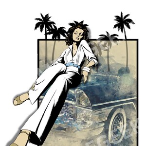 Retro, Vintage Pin-up-Girl, Lowrider, Chevy, PNG, JPEG