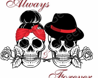 Always & Forever-schedels, png, jpeg, oldies, liefde