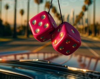 Fuzzy Dice, Old School, Vintage, PNG, Jpeg