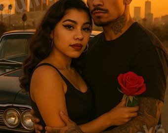 Lowrider Couple, PNG, JPEG
