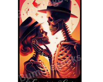 Forever Love, PNG, JPEG, Skeletons, Love, Old School
