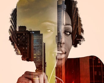 Double Exposure Digital Portrait. City life Portrait, Photo Manipulation, Portrait from Photo,  - DIGITAL FILE