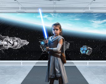 Sci-Fi Starship Command digitale achtergrond: Space Wars-achtergrond (digitale download)
