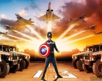 Digitale achtergrond militaire luchtmachtbasis: heroïsche fotoachtergrond (directe download JPG-bestand 6000 x 4000 px 300 dpi)