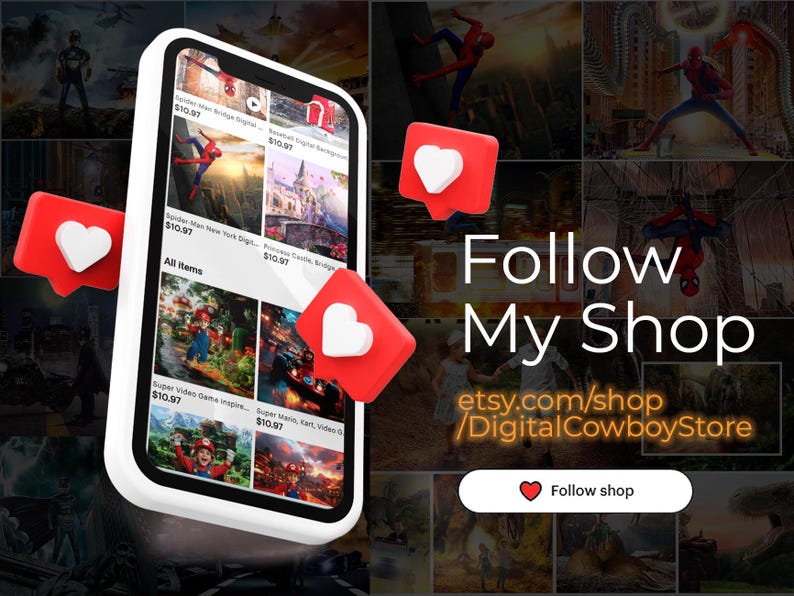 Follow my DigitalCowboyStore shop on Etsy