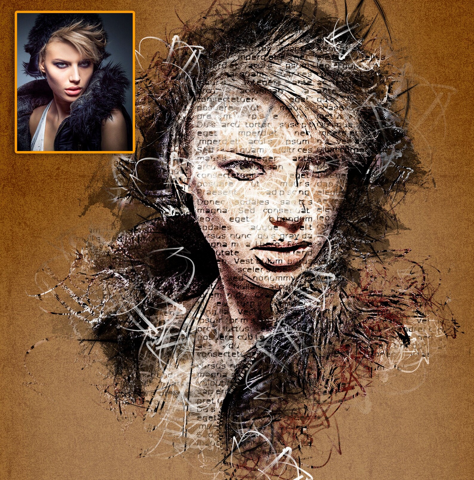 Custom Ink Portrait Ink Sketch From Photo Word Art Digital - Etsy