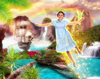 Neverland-fotografieachtergrond, Peter Pan, fee (digitale download)