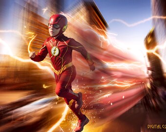 Digitale achtergrond Speed Burst: fotografieachtergrond superheld (digitale download)