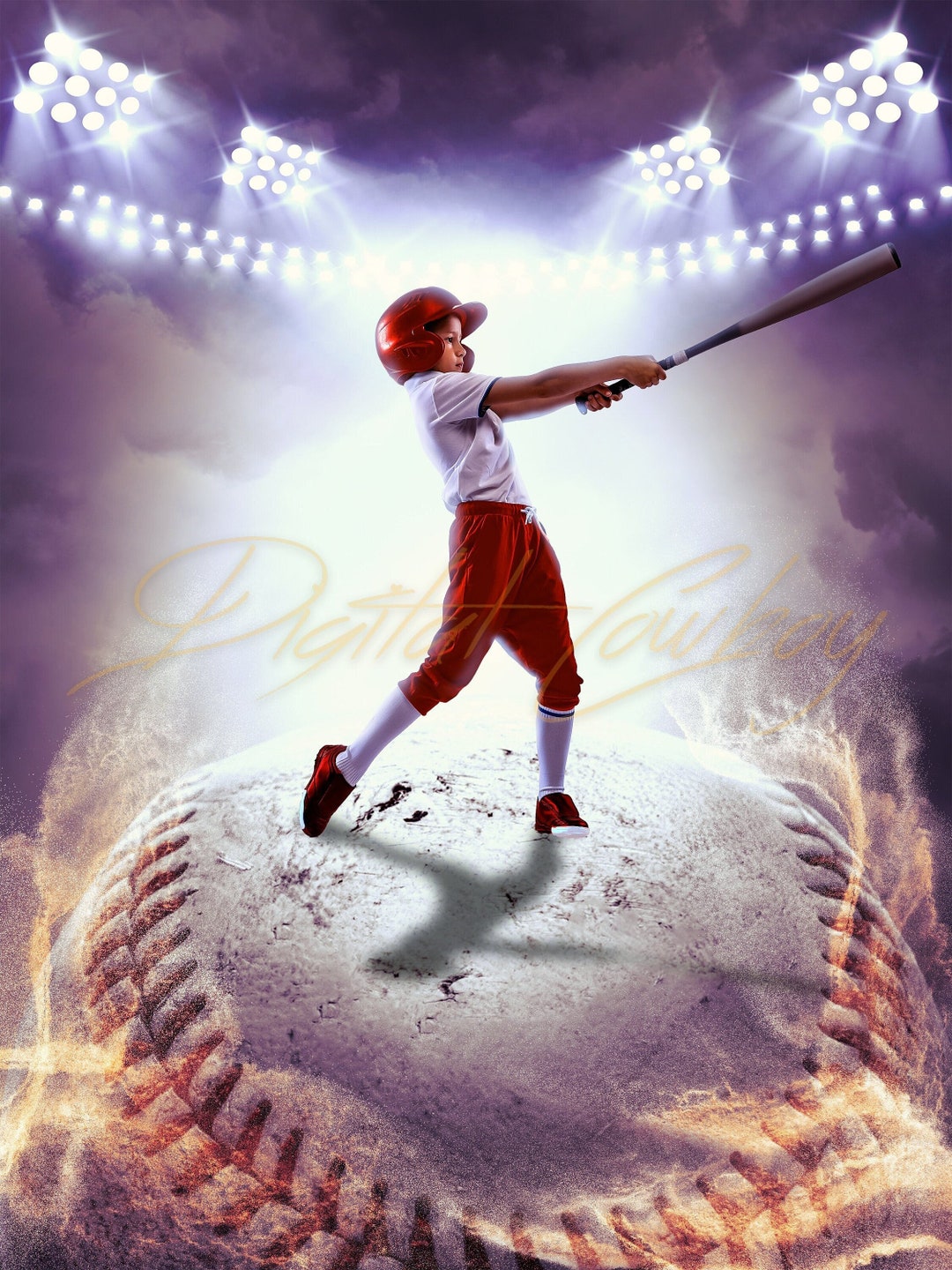 Baseball Digital Background, Baseball Player Backdrop, for Composite
