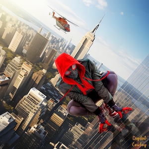 Superhero Digital Backdrop, Skyscraper City Backdrop, Spider Digital Background, Photoshop, Photography, Instant Download, Digital Download