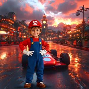 Super Mario Digital Backdrop: Video Game Photography Background (JPG)