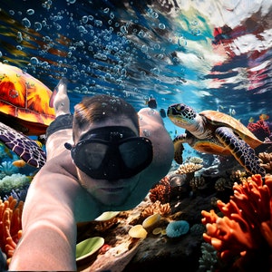 Korallenriff-Unterwasserhintergrund, Seeforscher-Digital-Hintergrund, Unterwasser digitaler Hintergrund, zusammengesetztes Photoshop für Fotografie