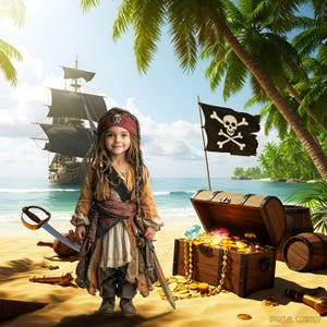 Pirate Digital Background, Pirate Treasure, Photography Backgrounds & Backdrops, Pirate Ship, Pirate Digital Backgrounds, Pirate Island