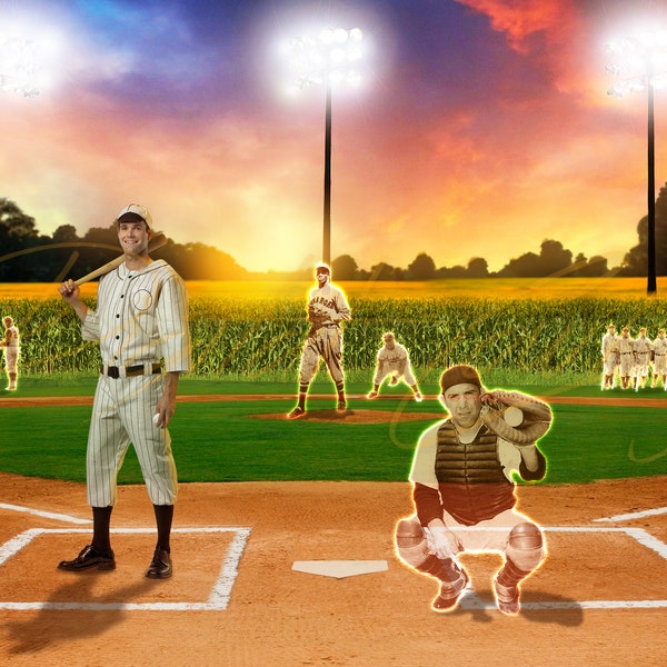 Field of Dreams Digital Background, Baseball Photography Backgrounds, Sports Background, Baseball Players, Cornfield Baseball Field