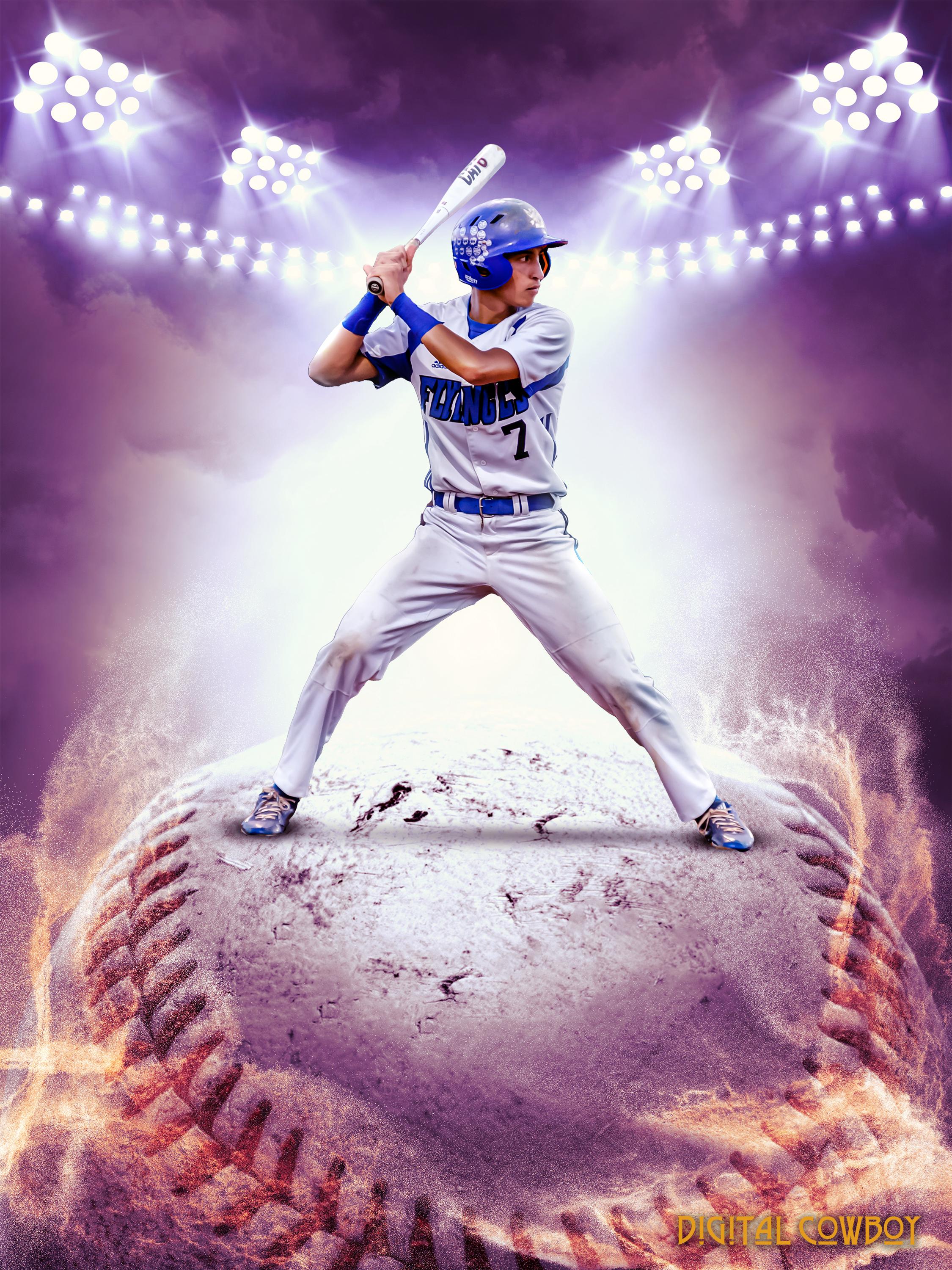 Baseball Player Digital Backdrop: Sports Photography (digital Download ...