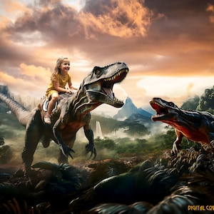 Dinosaur Digital Background, Jurassic Backdrop, t-rex, Digital Backdrop, Digital Background, Dinosaur Photoshop Template, Digital Download