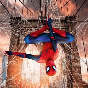 Spider-Man Bridge Digital Background, Web Backdrop, New York City, Digital Backdrop, Photography Backdrop, Superhero Theme, Instant Download