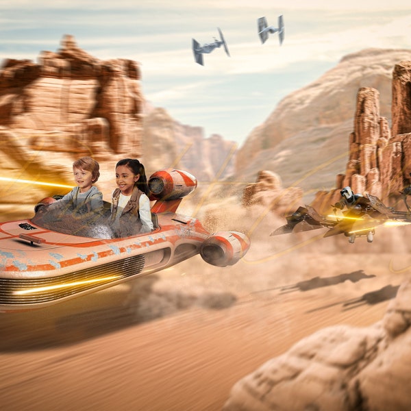 Desert Canyon Digital Background, Space Wars Digital Background, Sci-fi Speeder Background, Composite for Photography