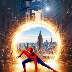 Superhero Portal Digital Background, Spider-Man Digital Backdrop, Superhero, Cosplay, Digital Backdrop, Instant Download, Digital Download