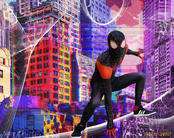 Glitch City superheld digitale achtergrond: geanimeerde komische cosplay (directe download)