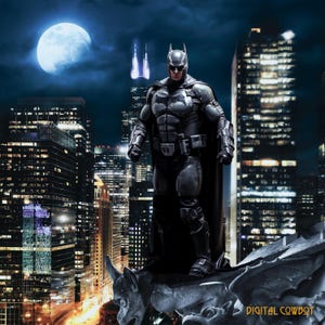 Superhero, Rooftop, Digital Background, Digital Backdrop, Night, City, Lightning, Bat, Cosplay, Composite Photoshop, Superhero Theme