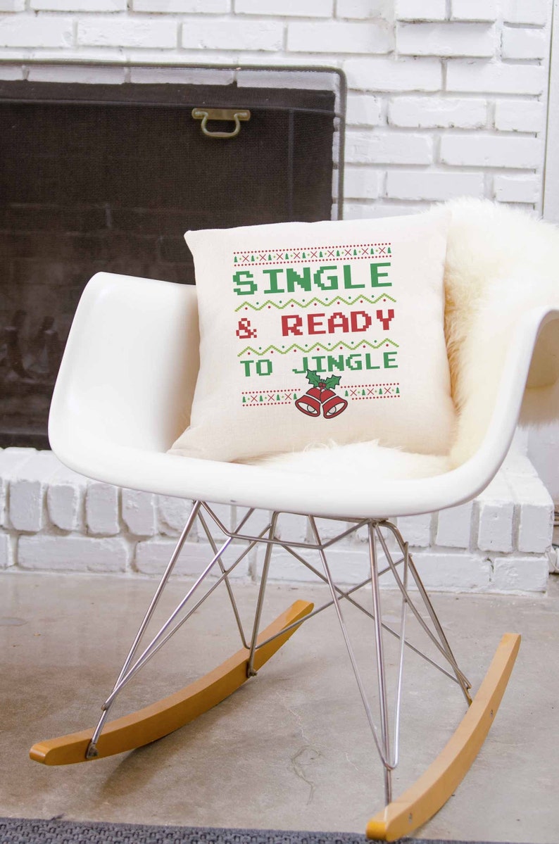 Christmas Pillows Single Ready To Jingle Christmas Decor Christmas Pillow Cover Christmas Decorations Farmhouse Decor Pillow Case 16 x 16