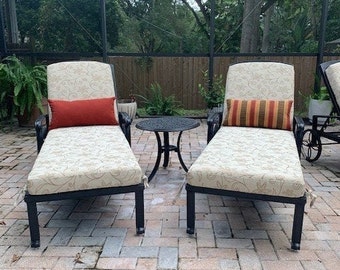 Custom Outdoor Cushion - Custom Lounger Cushion Cover - Custom Sets-Patio Sunbrella Cushion Covers-Replacement Cushion