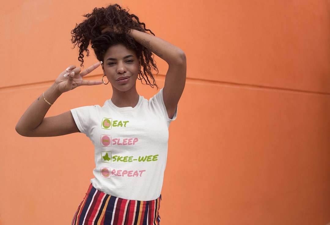 Eat Sleep Skee-Wee Repeat Camiseta De Manga Corta / AKA Inspired / HBCU