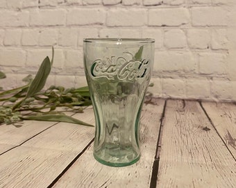 Miniature Coca Cola Glass Children's Glass Pale Green 4-1/2" Tall 