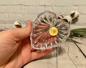 Vintage Bleikristall Handcut Lead Crystal Clear Glass Heart Shaped Trinket Dish 24 Lead Glass Handcut