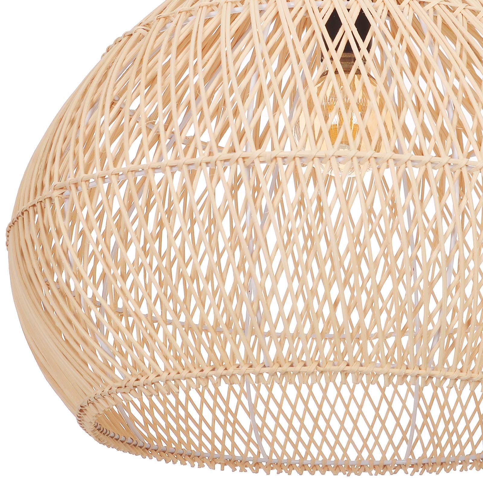 Handwoven Rattan Pendant Light, Natural Wicker Hanging Lamp, Boho ...
