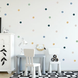 Watercolour Boy Polka Dot - Fabric Peel and Stick Wall Decals, boys room decals, boy nursery decals