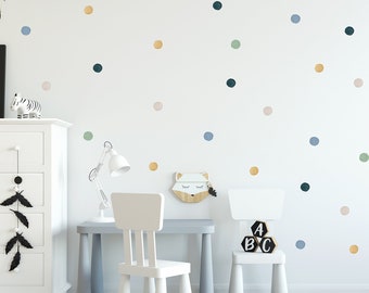 Watercolour Boy Polka Dot - Fabric Peel and Stick Wall Decals, boys room decals, boy nursery decals