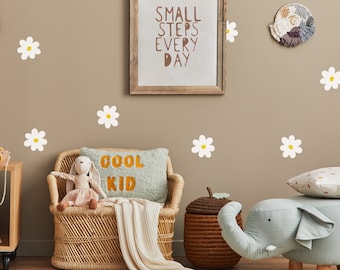 White Daisy Wall Decals - pink centre daisy, sand centre daisy decal