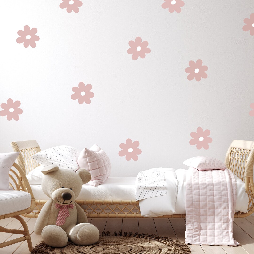 Blush Daisy Wall Decals Etsy
