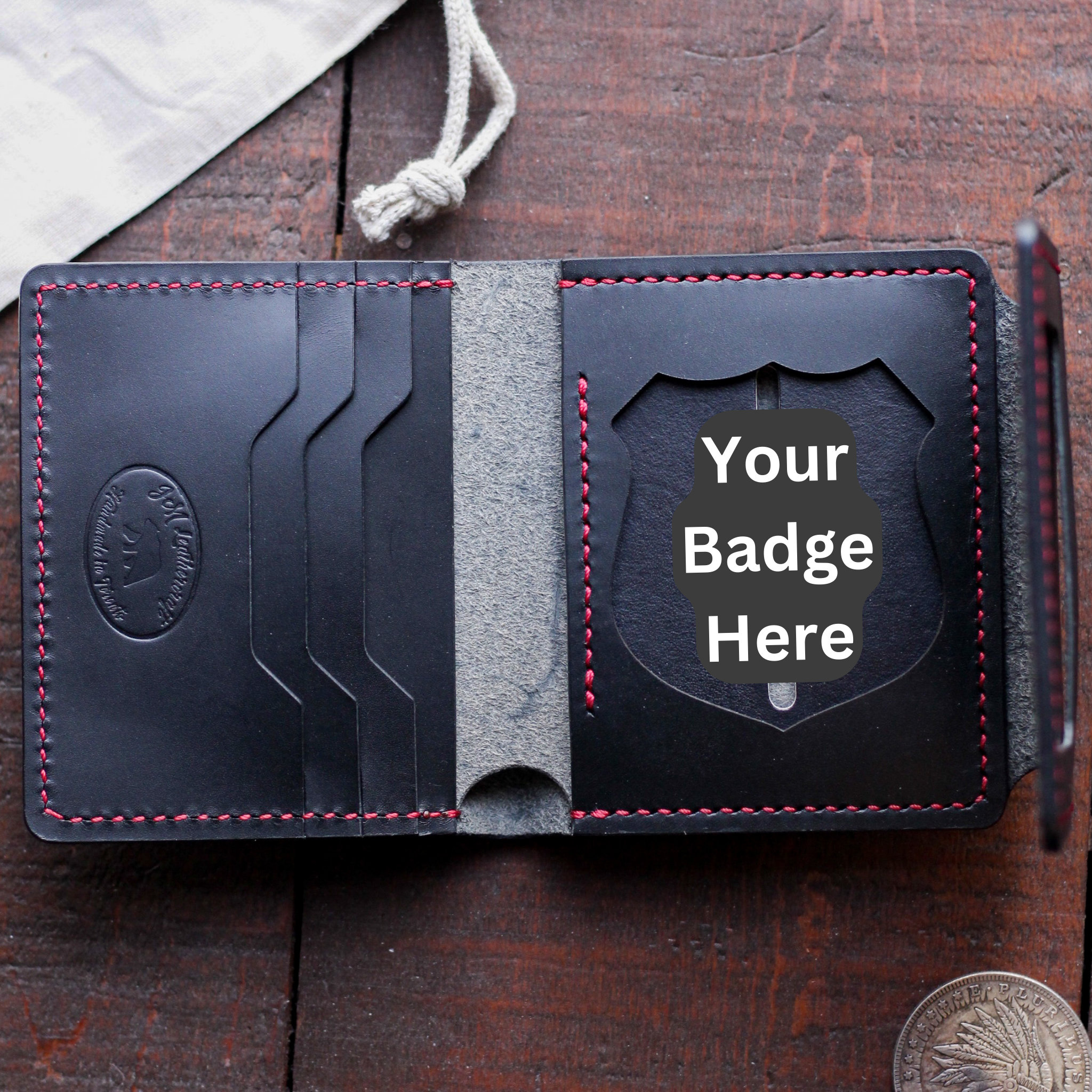 Trifold Hidden Badge Wallet Custom Police Badge Wallet - Etsy