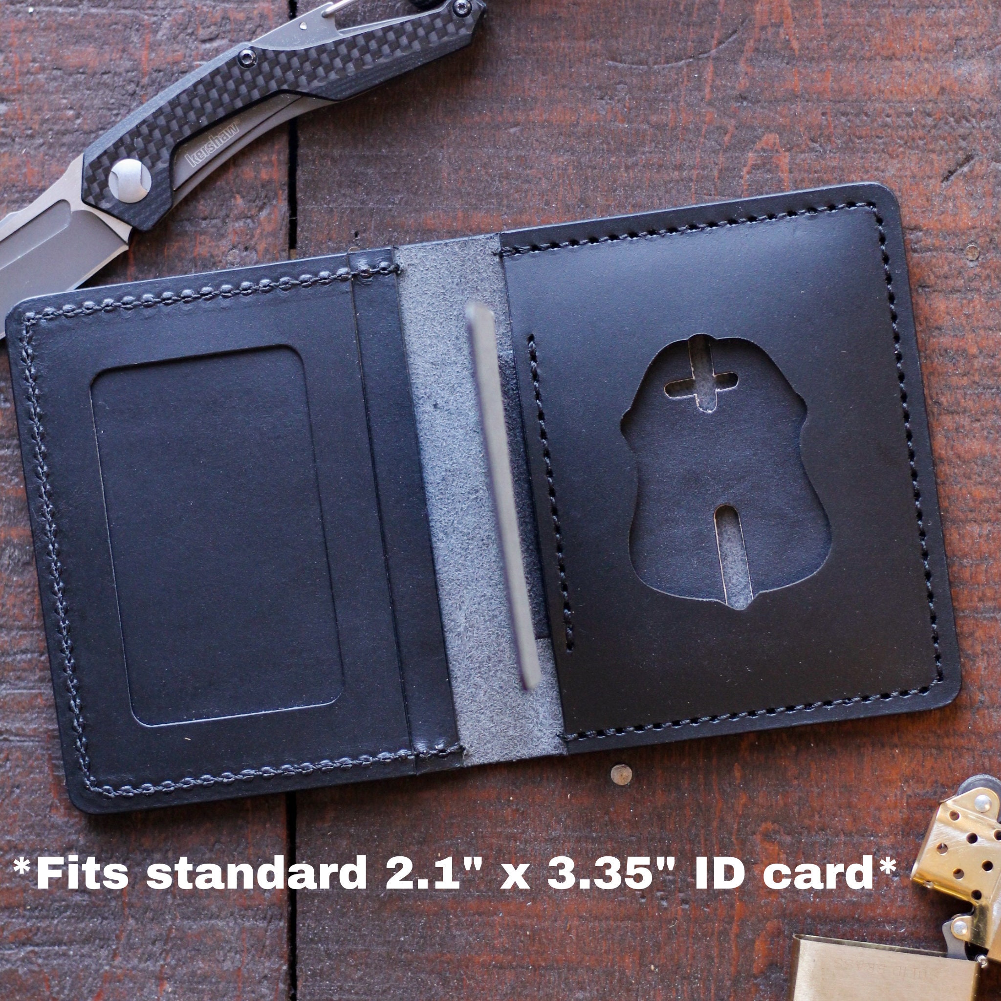 Federal Agent's Family Member Badge Leather ID Wallet Case