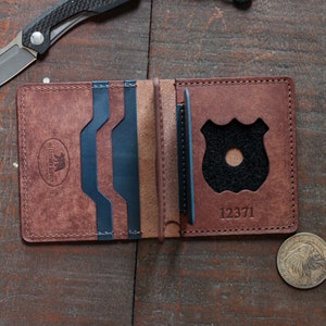 OPP - 3 pochettes de pliage central | Portefeuille avec badge de police