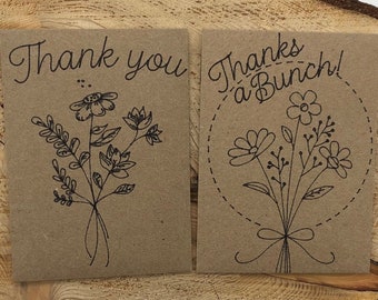 10 Thank you or Thanks a Bunch Envelopes, Brown Craft Paper Envelopes, Gratitude Gift, Nature Lover Gift, Seed Packet, Seed Storage