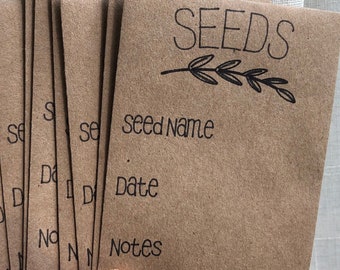 Fill in the Blank Seed Packet Envelopes, Flat Glassine Bags, Seed Packet, Seed Collection, Seed Sharing & Swapping, Nature Lover Gift