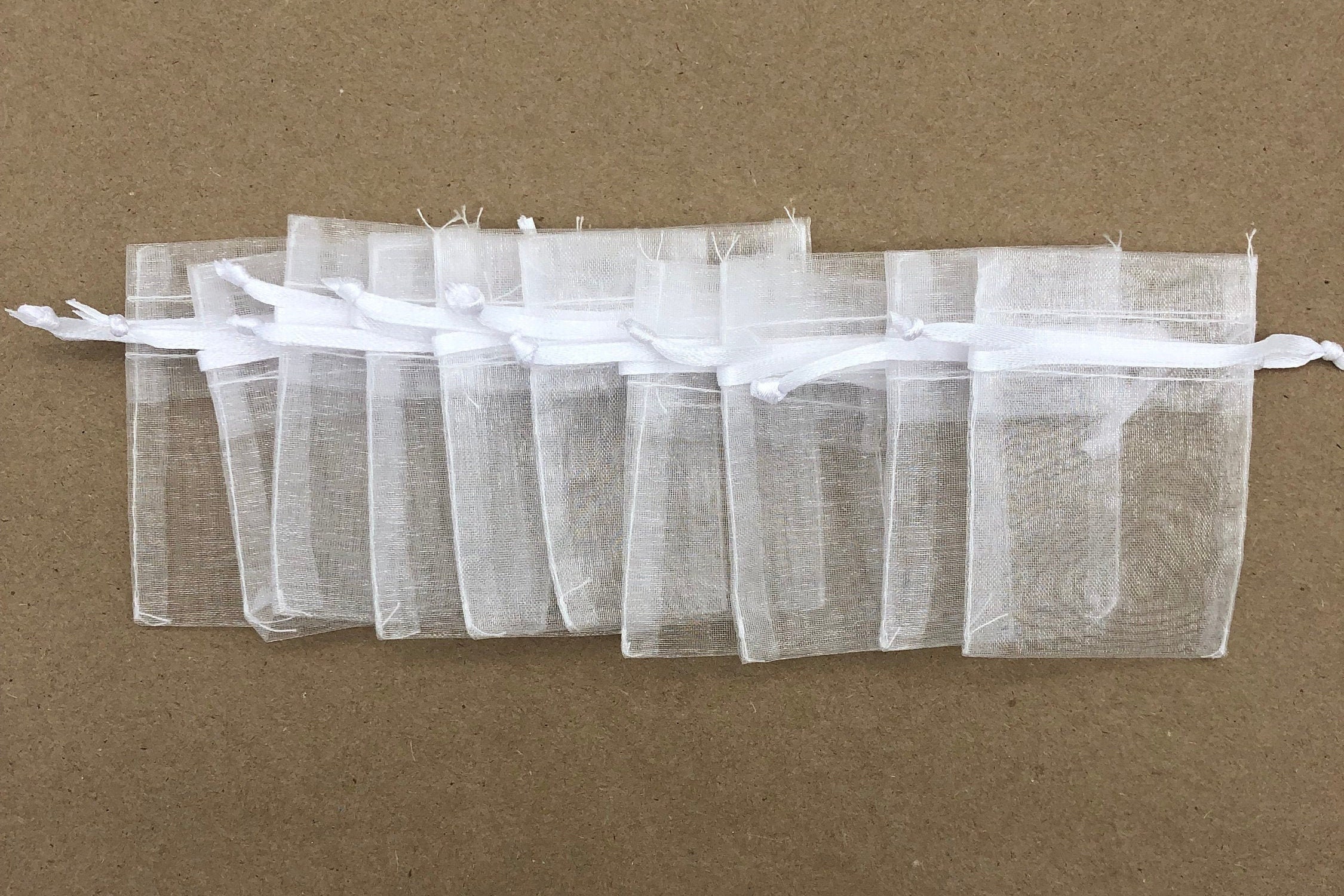 10 2x3 Flat White Sheer Mesh Drawstring Organza - Etsy
