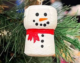 Handcrafted Snowman Ornament: Upcycled Champagne Cork Decor