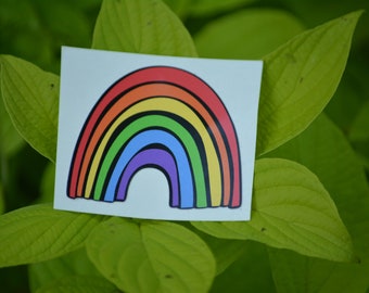 Rainbow Sticker: Waterproof Vinyl Decal for your Water Bottle & More