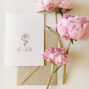 Hello Greeting Card | Calligraphy Greeting Card | Minimalist Greeting Card