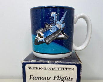 1988 Smithsonian Institution Famous Flights 11oz Stoneware Mug National Air and Space Collection - Space Shuttle Columbia