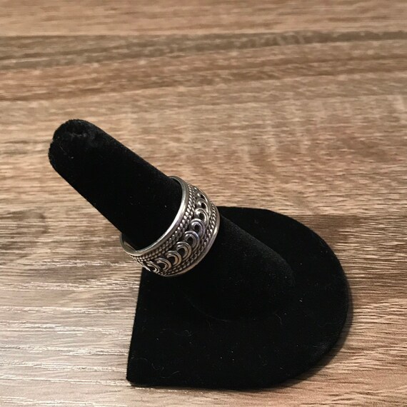 Sterling Silver Scroll Design Open Back - Size 9 - image 3