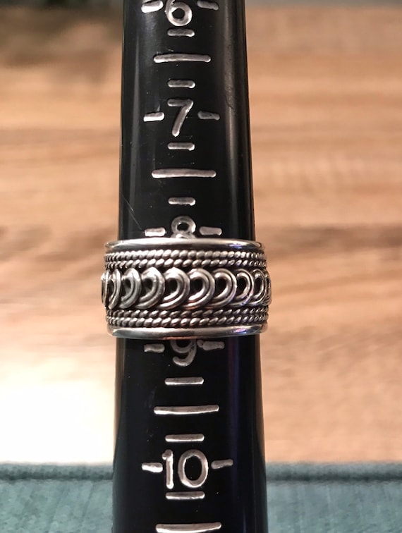 Sterling Silver Scroll Design Open Back - Size 9 - image 5