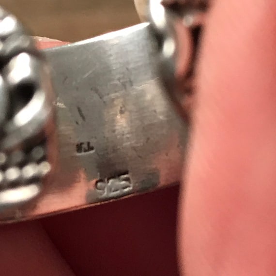 Sterling Silver Scroll Design Open Back - Size 9 - image 6