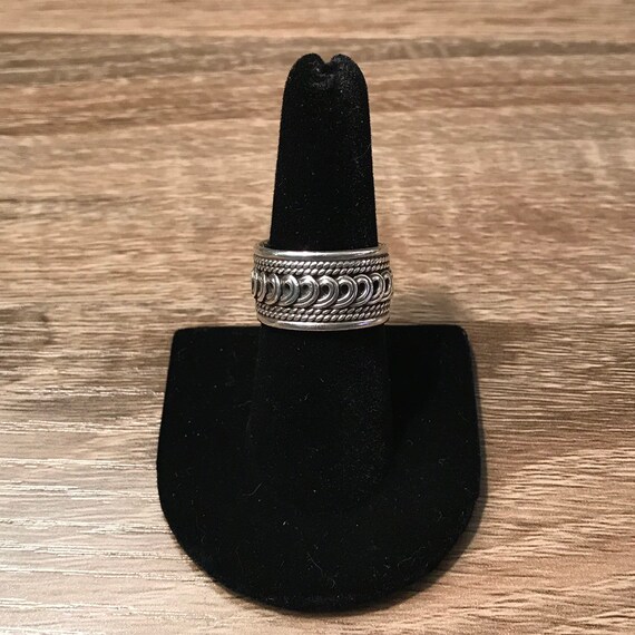 Sterling Silver Scroll Design Open Back - Size 9 - image 2